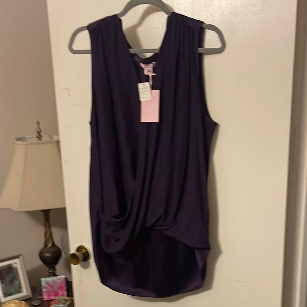 Black Asymmetrical Sleeveless Tank Top